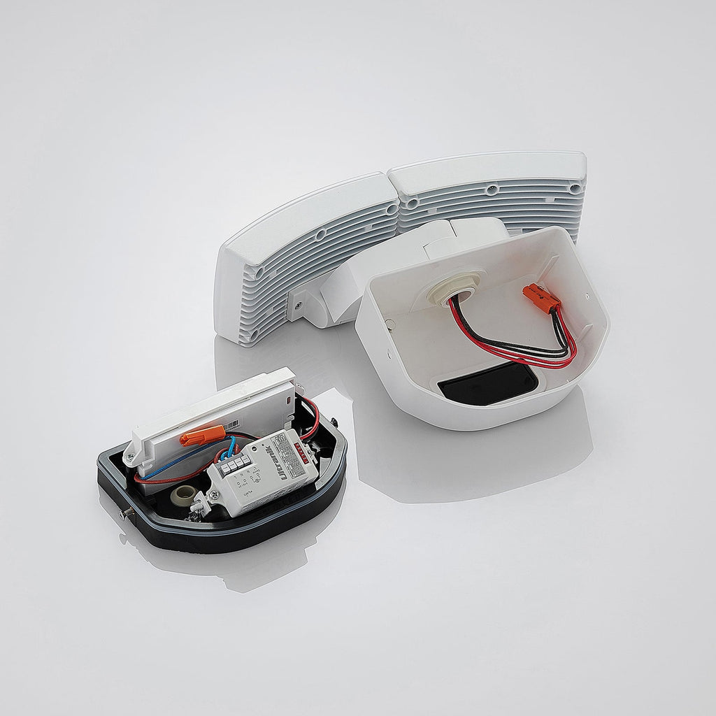 LED uteveggspot Nikias 2-lys med sensor hvit 30 cm sideprofil