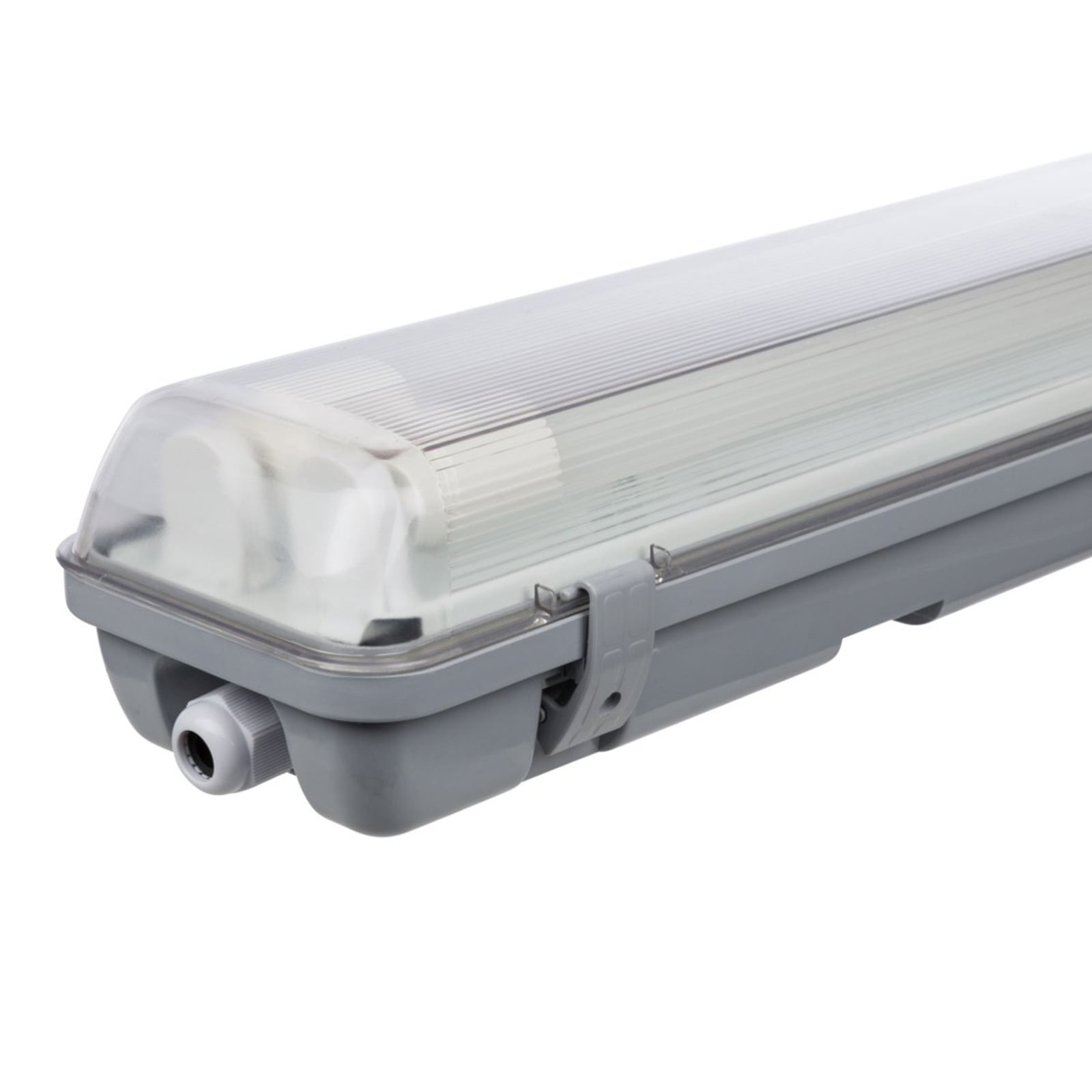 Montert LED våtromsarmatur Aqua-Promo 2x24W 157,2 cm IP65 grå i våtrom