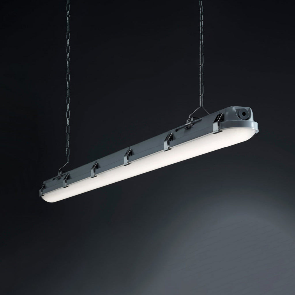 LED våtromsarmatur Humid One 28W 149 cm IP65 grå detalj