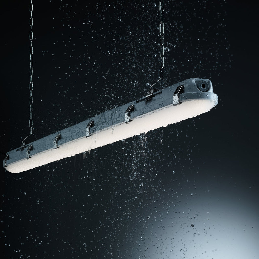 LED våtromsarmatur Humid One 28W 149 cm IP65 grå nærbilde