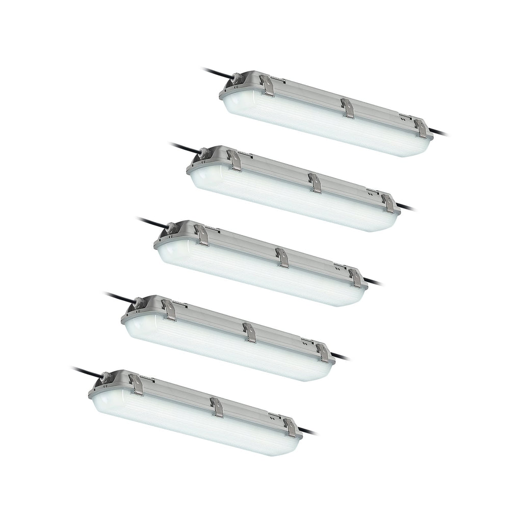 LED våtromsarmatur Rao 61,8 cm IP65 5-pack hvit forfra