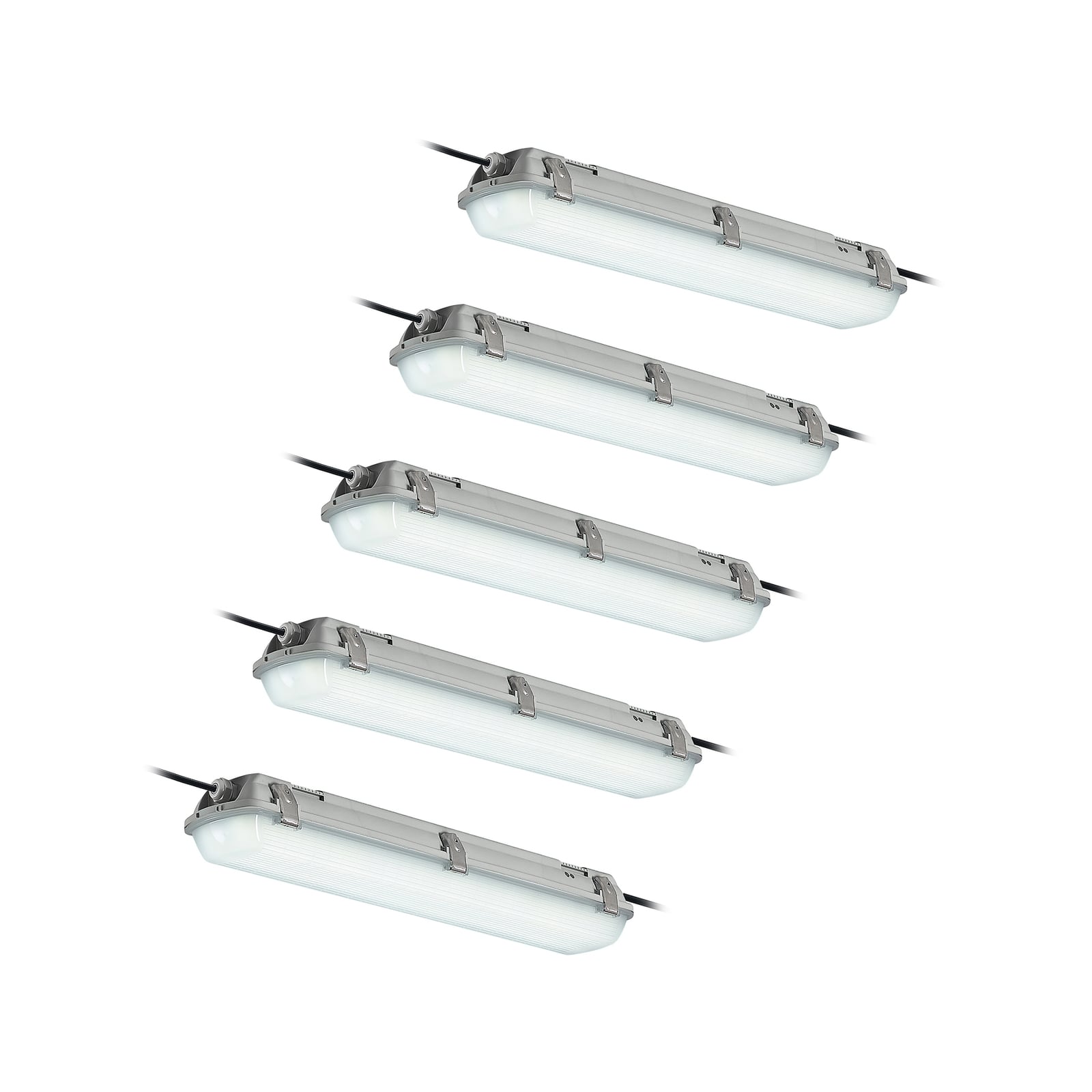 LED våtromsarmatur Rao 61,8 cm IP65 5-pack hvit forfra