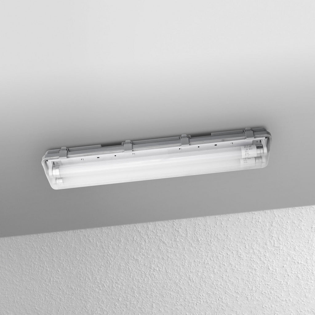 Montert LED våtromslampe SUBMARINE 65 cm 2x7W G13 grå i rom