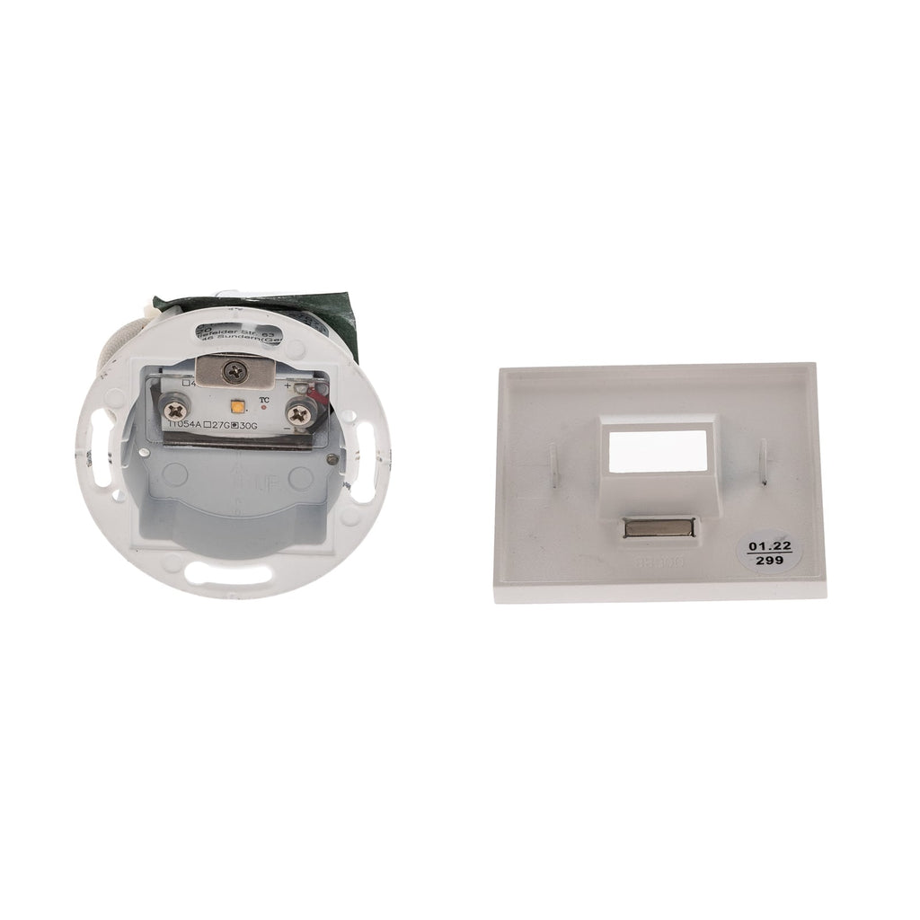 LED vegg innbyggingsspot Kit68 kvadratisk hvit aluminium med lysåpning