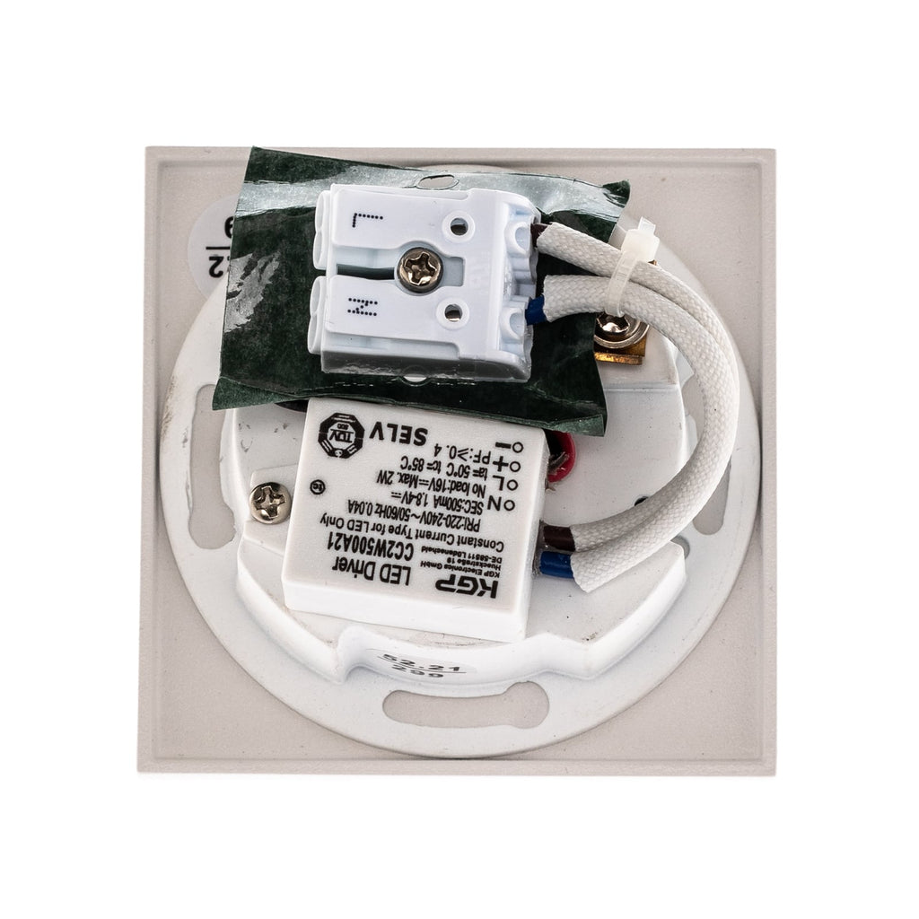 LED vegg innbyggingsspot Kit68 kvadratisk hvit aluminium installasjon