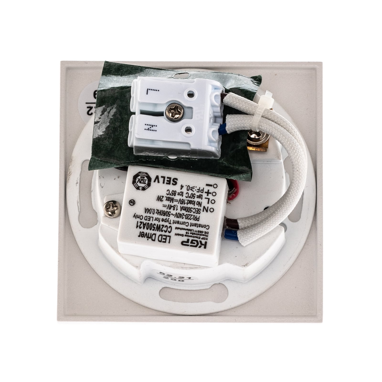 LED vegg innbyggingsspot Kit68 kvadratisk hvit aluminium installasjon