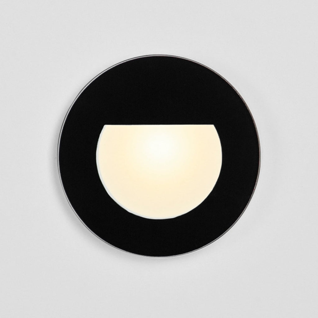 LED vegg innbyggingsspot Kit68 rund svart Ø7,8 cm - forfra