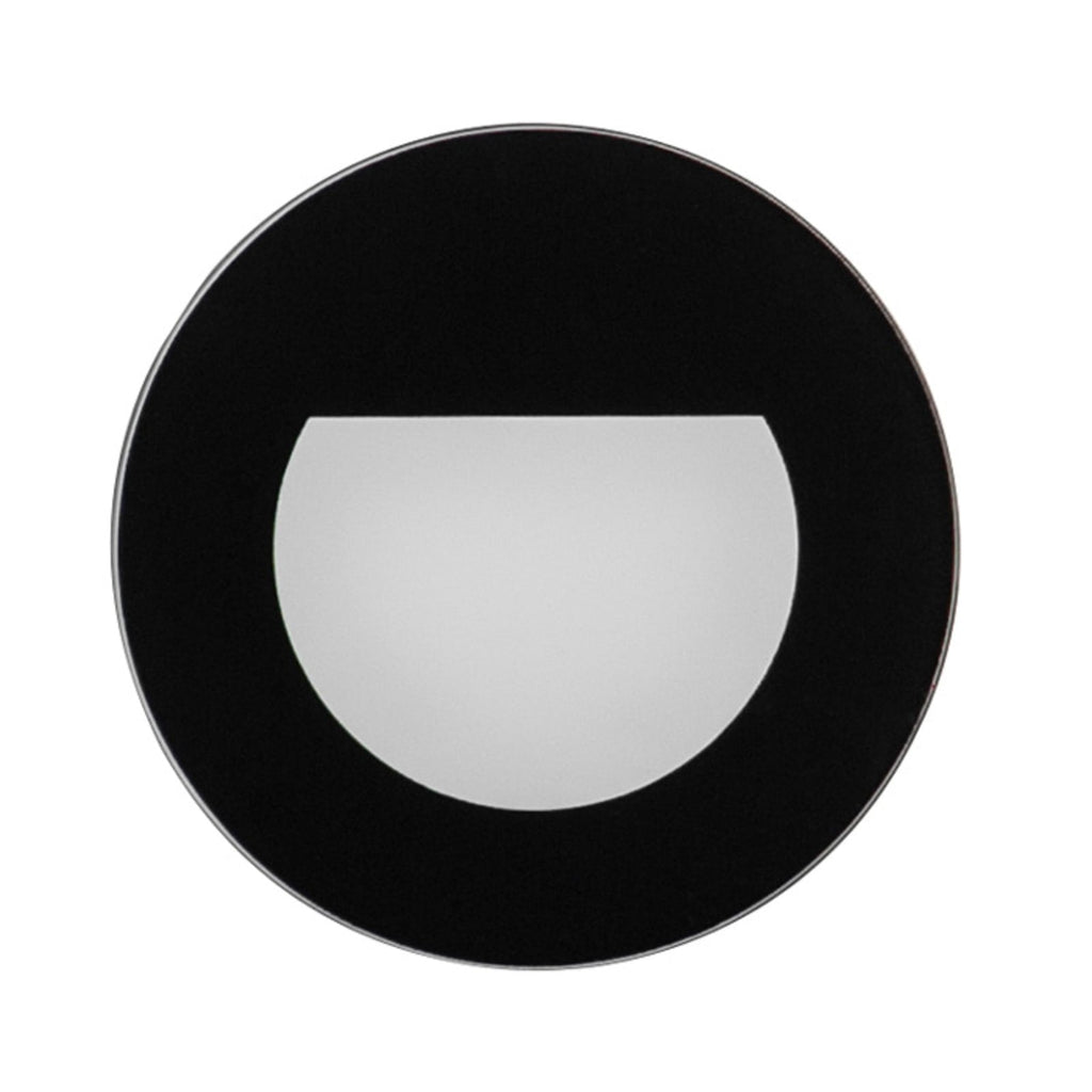 LED vegg innbyggingsspot Kit68 rund svart Ø7,8 cm - bakside