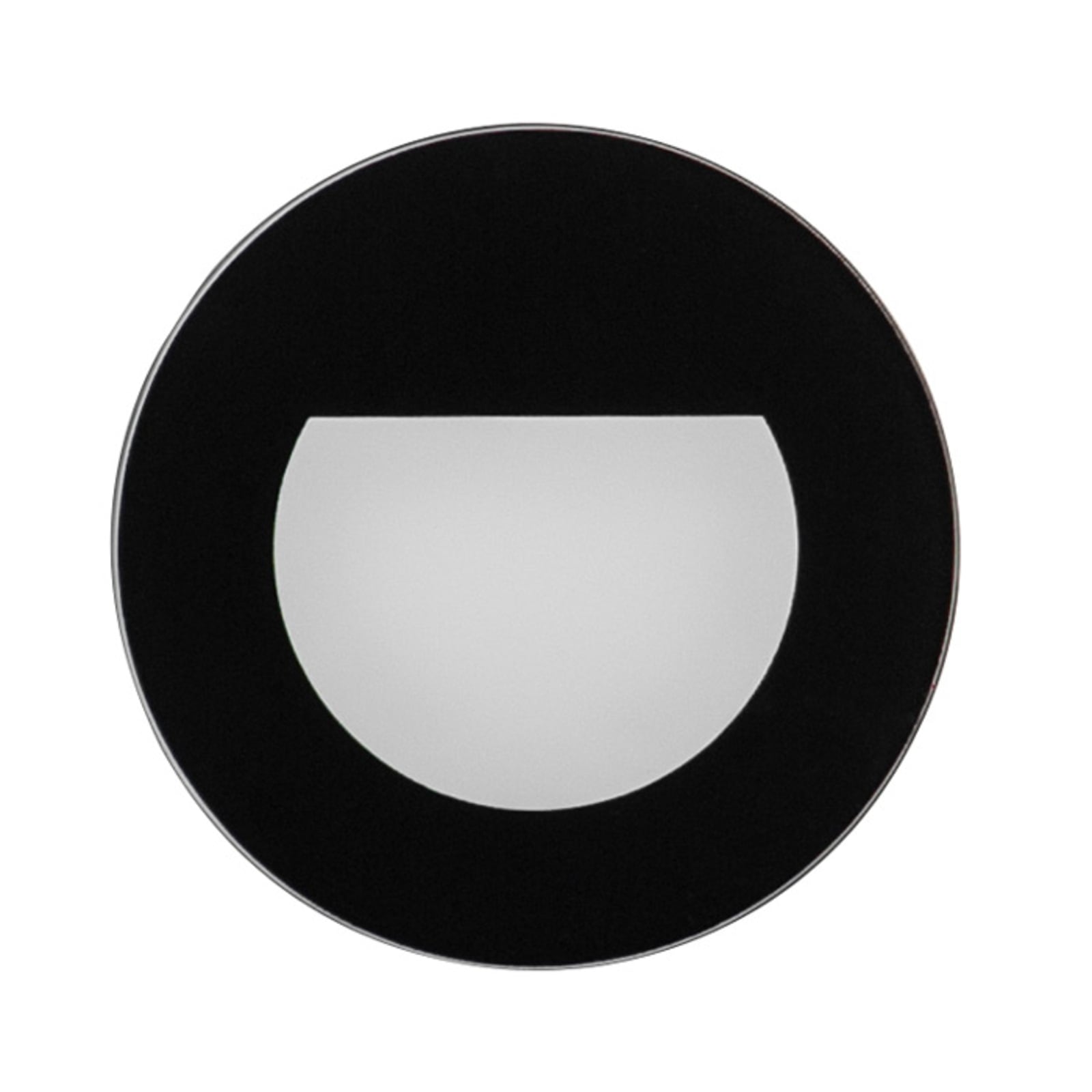 LED vegg innbyggingsspot Kit68 rund svart Ø7,8 cm - bakside