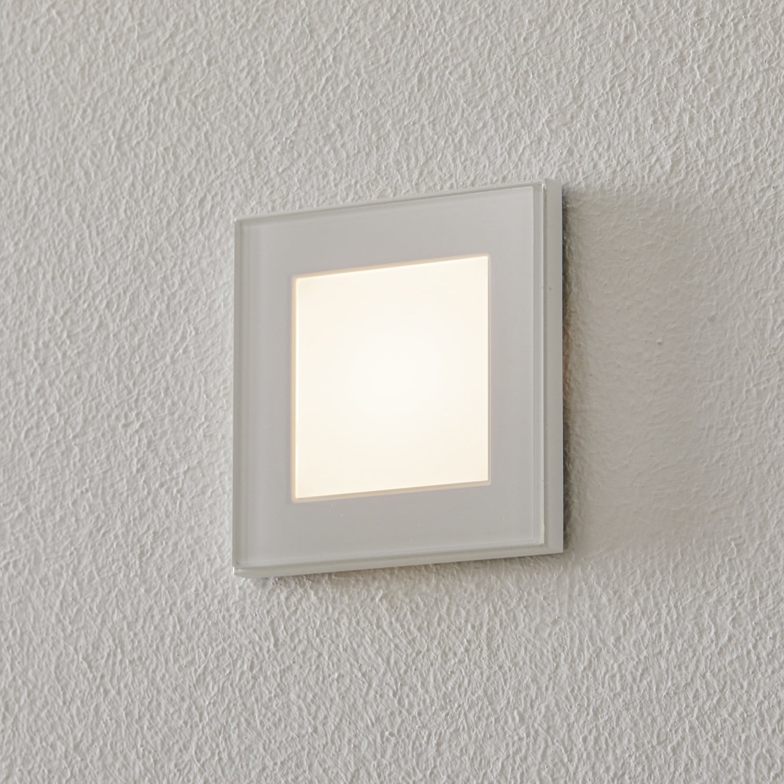 LED vegginnbyggingslampe Accenta kvadratisk hvit 315lm 3W forfra