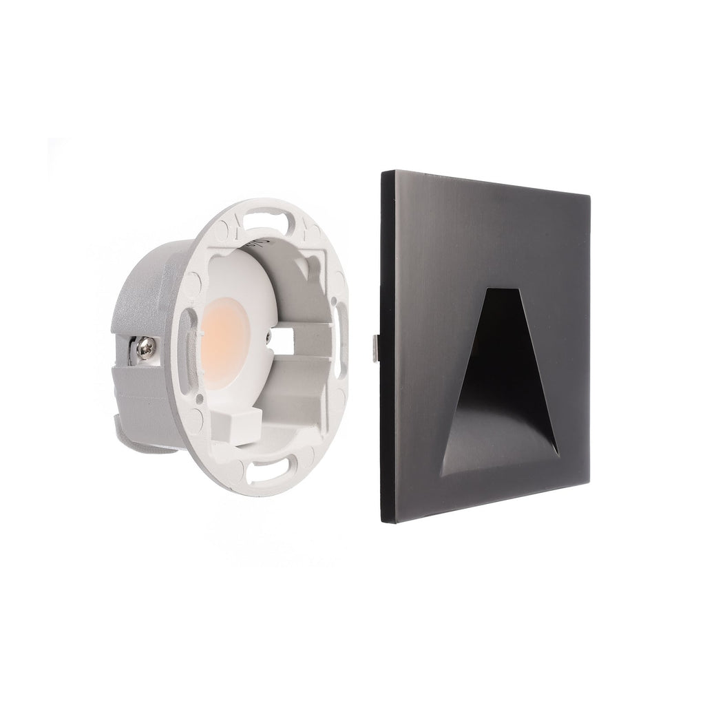 LED vegginnbyggingslampe Alwaid svart detalj