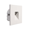 LED vegginnbyggingslampe Alwaid hvit 7,5x7,5 cm trappet forfra