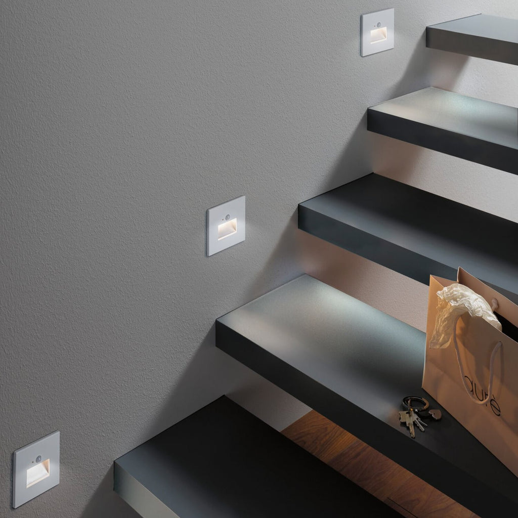 LED vegginnbyggingslampe med bevegelsessensor hvit 8x8 cm Paulmann bakside