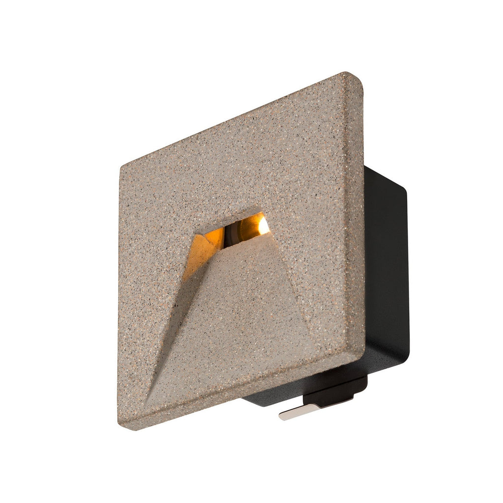 LED vegginnbyggingslampe Concreto betong lysgrå 10 cm IP65 forfra
