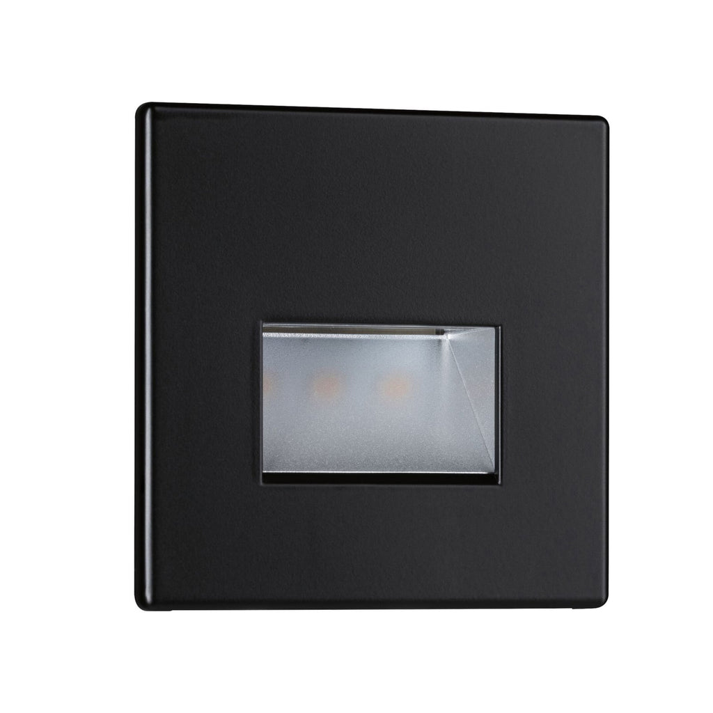 LED vegginnbyggingslampe EDGE kvadratisk svart matt 8 cm forfra