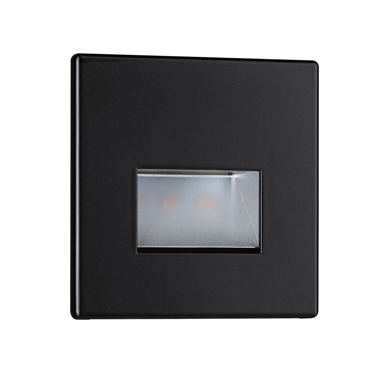 LED vegginnbyggingslampe EDGE kvadratisk svart matt 8 cm forfra