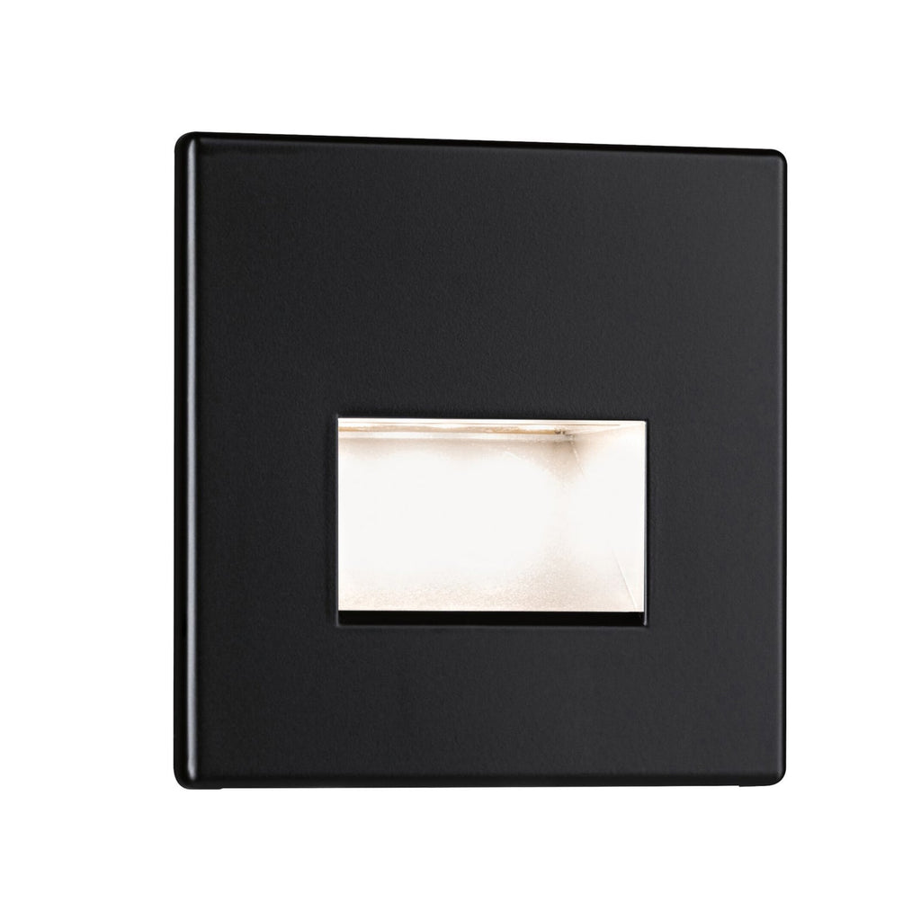 Montert LED vegginnbyggingslampe EDGE kvadratisk svart matt 8 cm i vegg