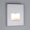 LED vegginnbyggingslampe Edge matt krom 8x8 cm varmhvit forfra