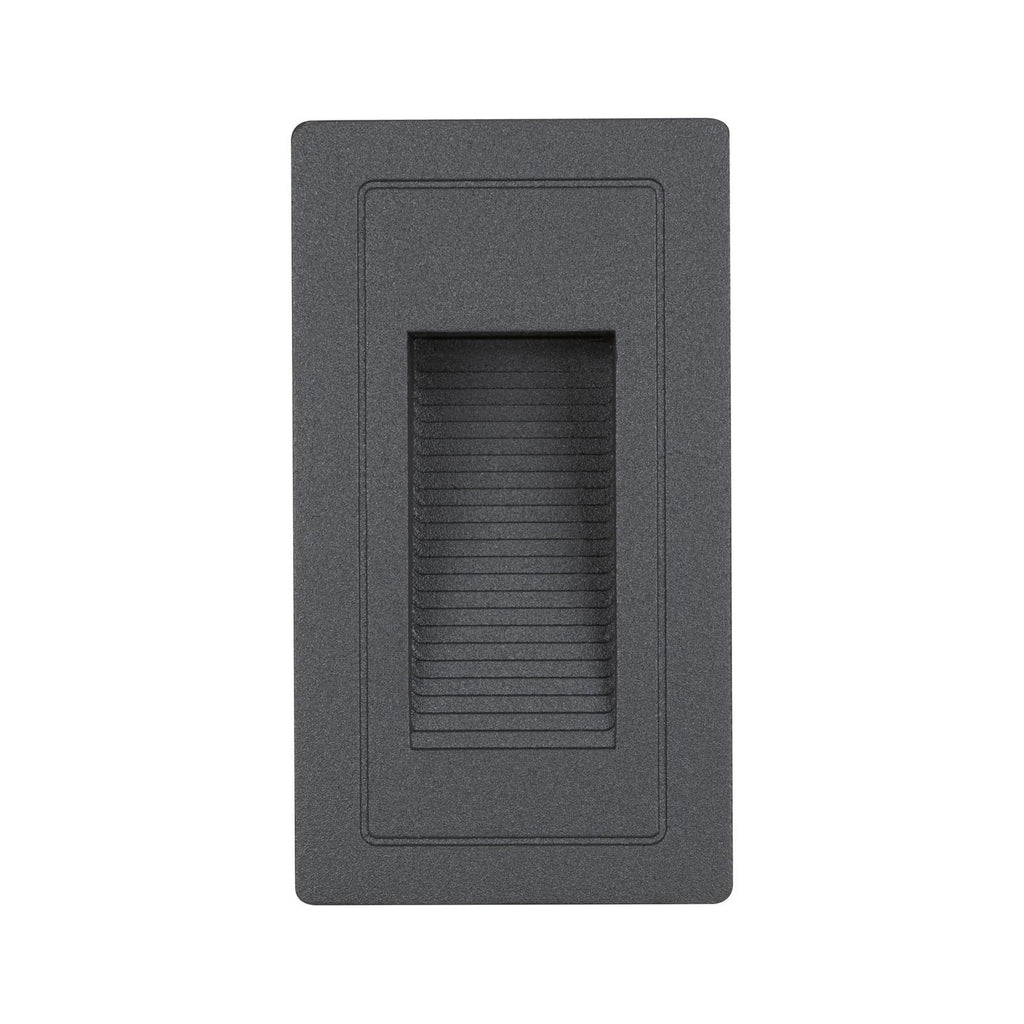 LED vegginnbyggingslampe High svart aluminium IP44 nærbilde av materiale