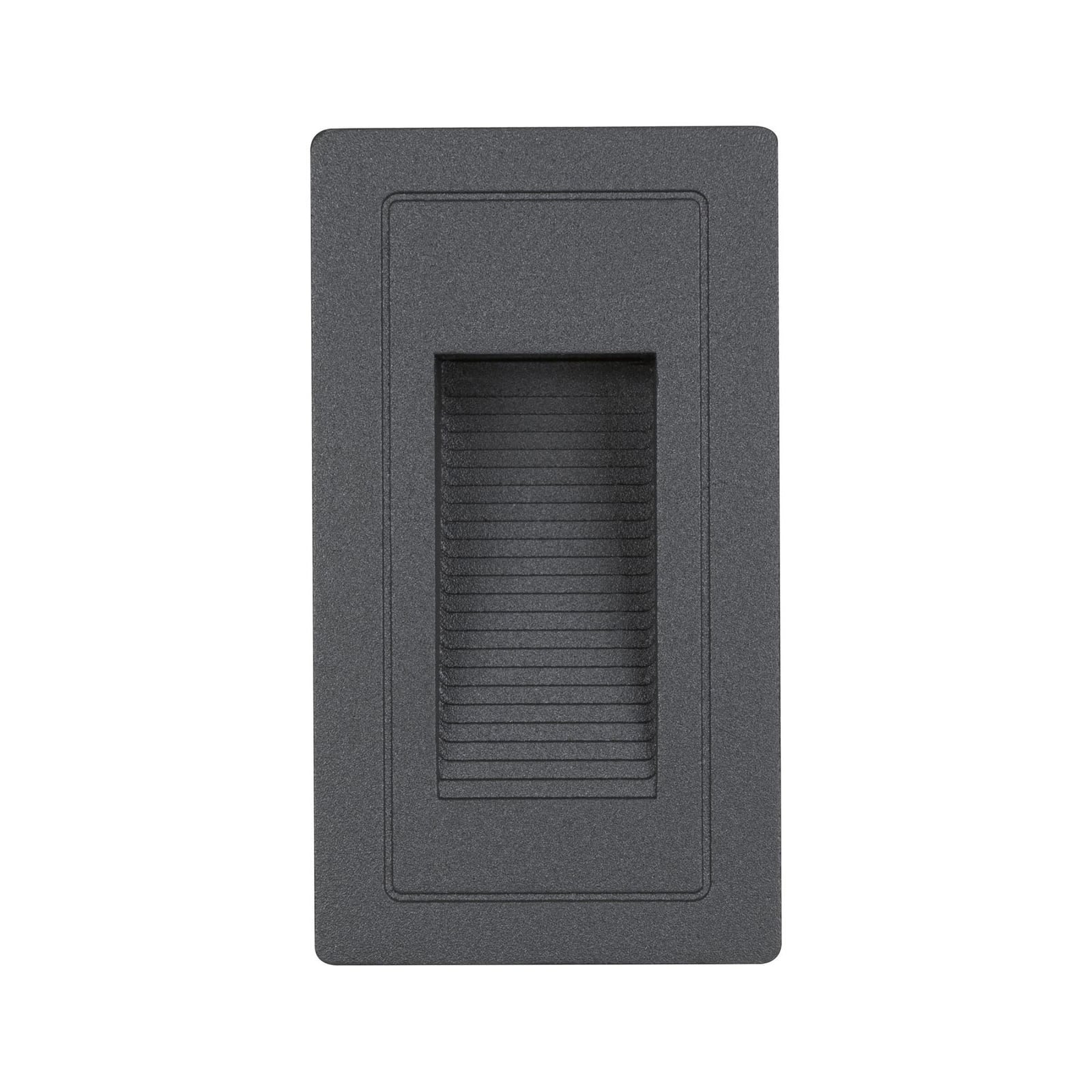 LED vegginnbyggingslampe High svart aluminium IP44 nærbilde av materiale