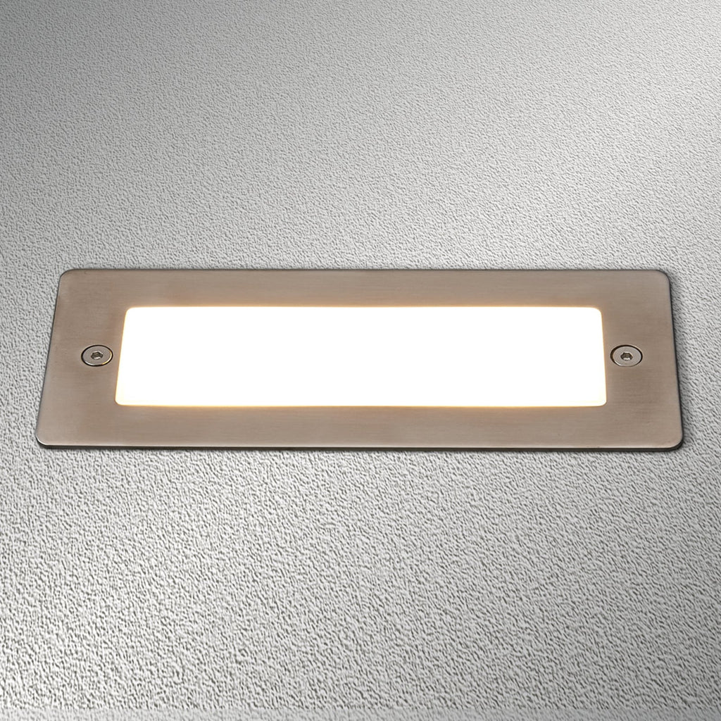 LED vegginnbyggingslampe Holly rustfritt stål 17 cm IP65 forfra
