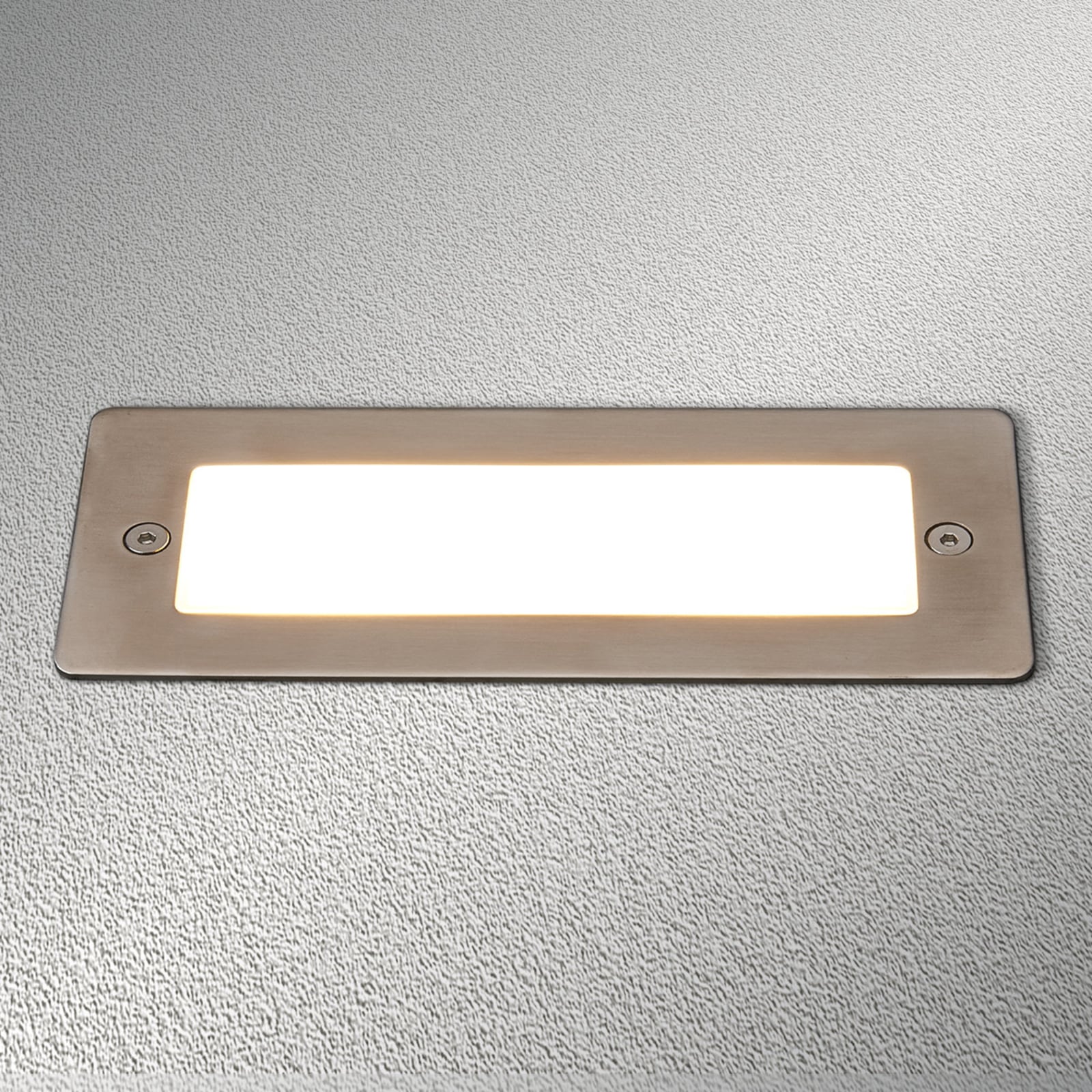 LED vegginnbyggingslampe Holly rustfritt stål 17 cm IP65 forfra