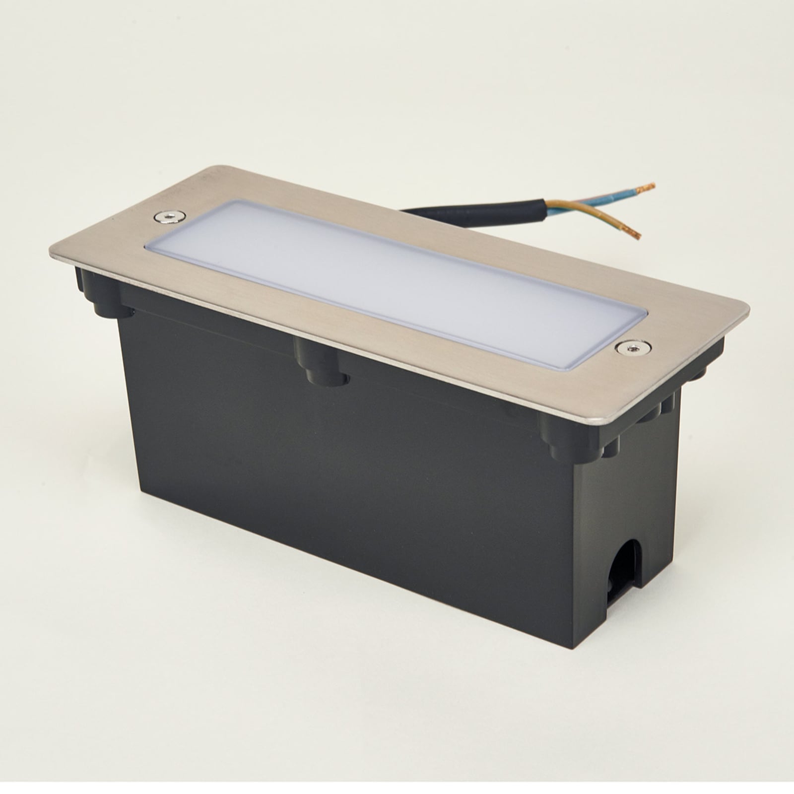 LED vegginnbyggingslampe Holly rustfritt stål 17 cm IP65 montert på vegg