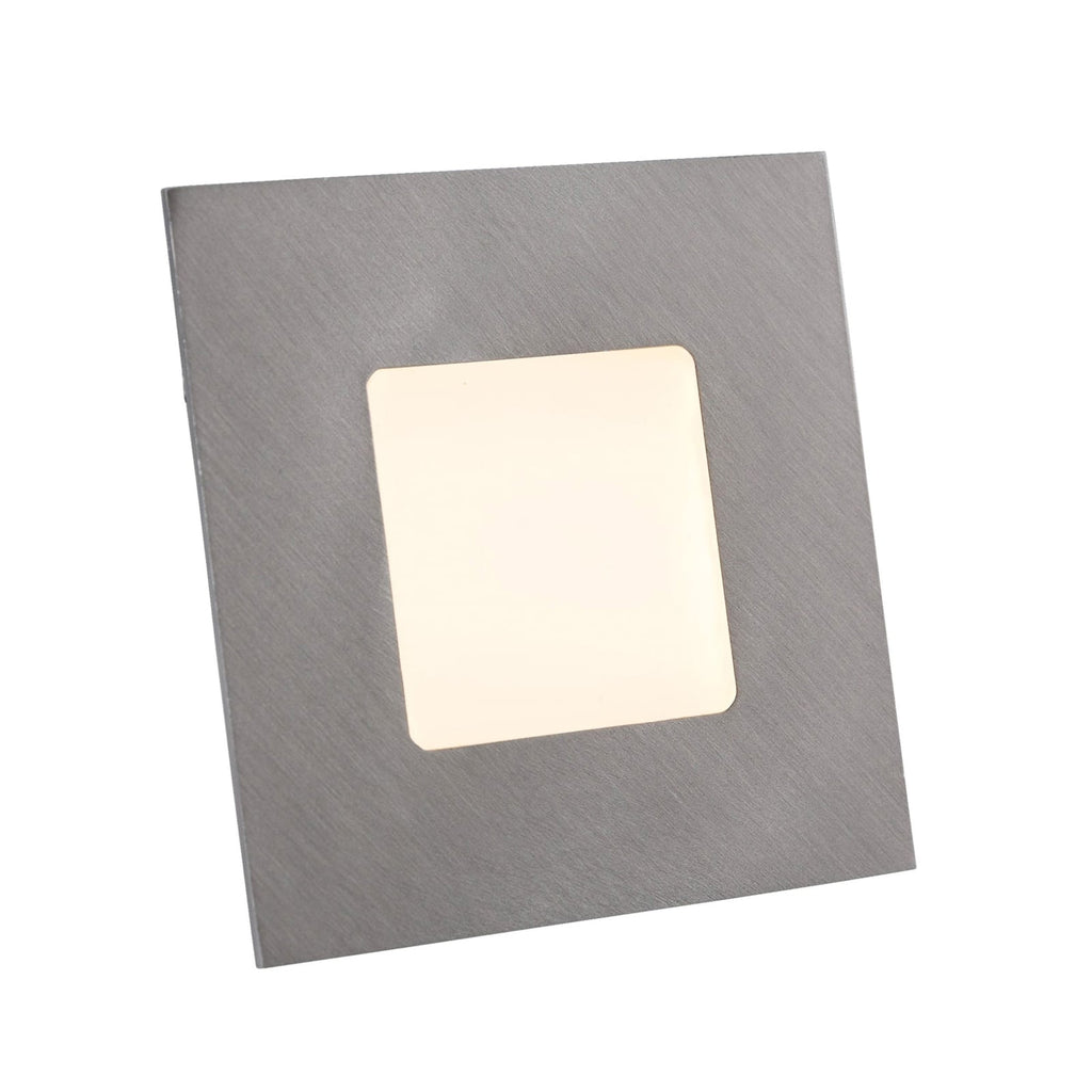 LED vegginnbyggingslampe Klaus sølv 7,5x7,5 cm bakside