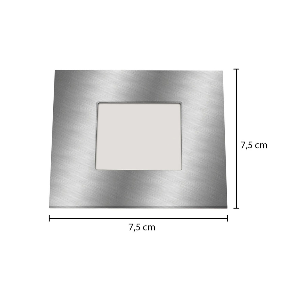 LED vegginnbyggingslampe Klaus sølv 7,5x7,5 cm nærbilde