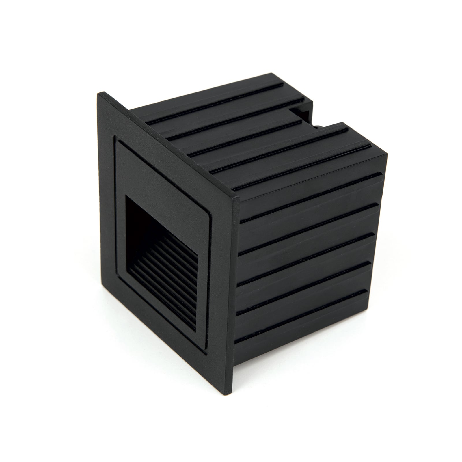 LED vegginnbyggingslampe Loro svart aluminium bakside