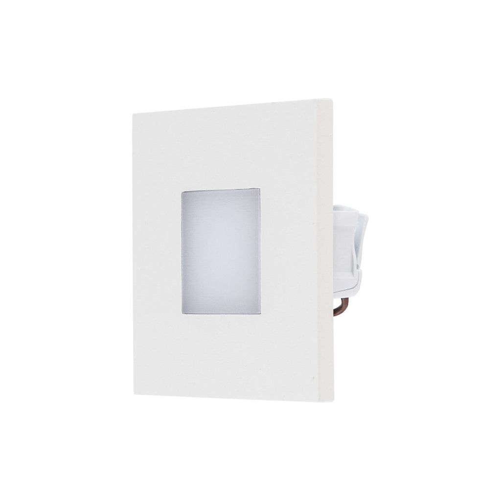 LED vegginnbyggingslampe LQ230 hvit rustfritt stål detalj av ramme