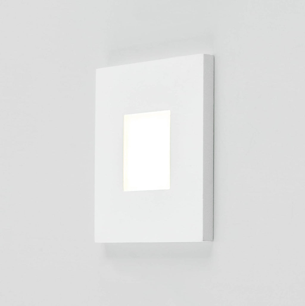 LED vegginnbyggingslampe LQ230 hvit rustfritt stål front