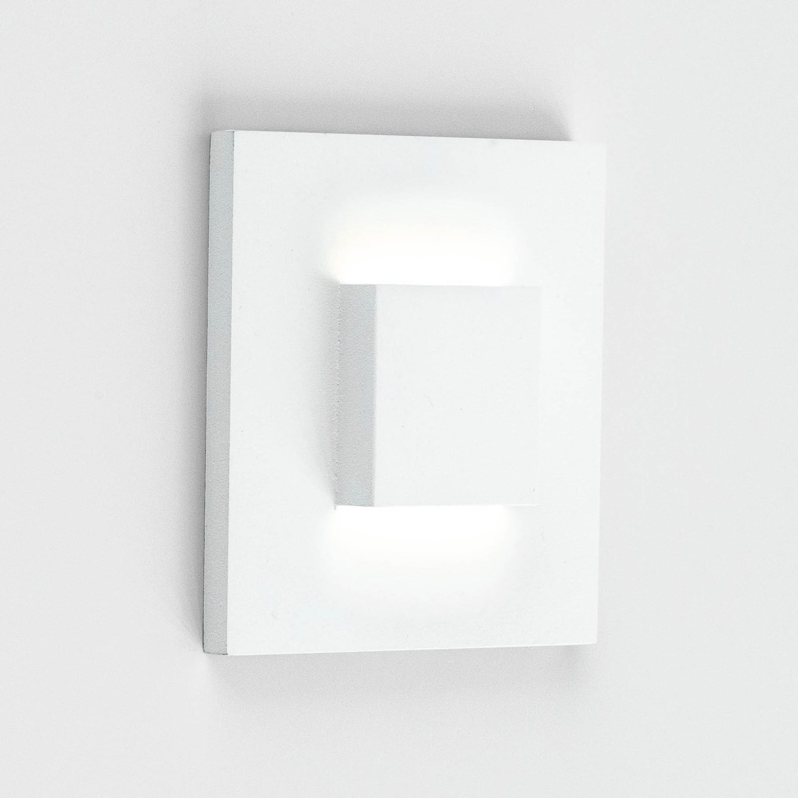 LED vegginnbyggingslampe LQ230 opp/ned hvit IP44 forfra