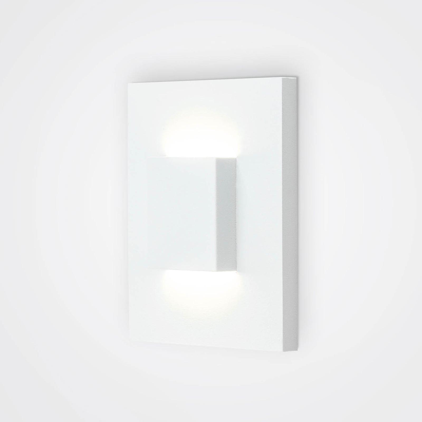 LED vegginnbyggingslampe LQ230 opp/ned hvit IP44 bakside