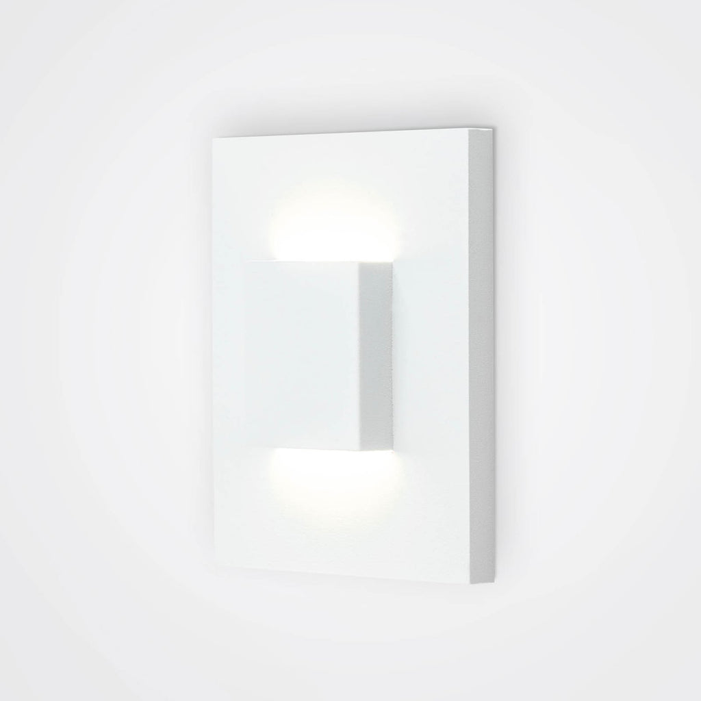 LED vegginnbyggingslampe LQ230 opp/ned hvit IP44 bakside