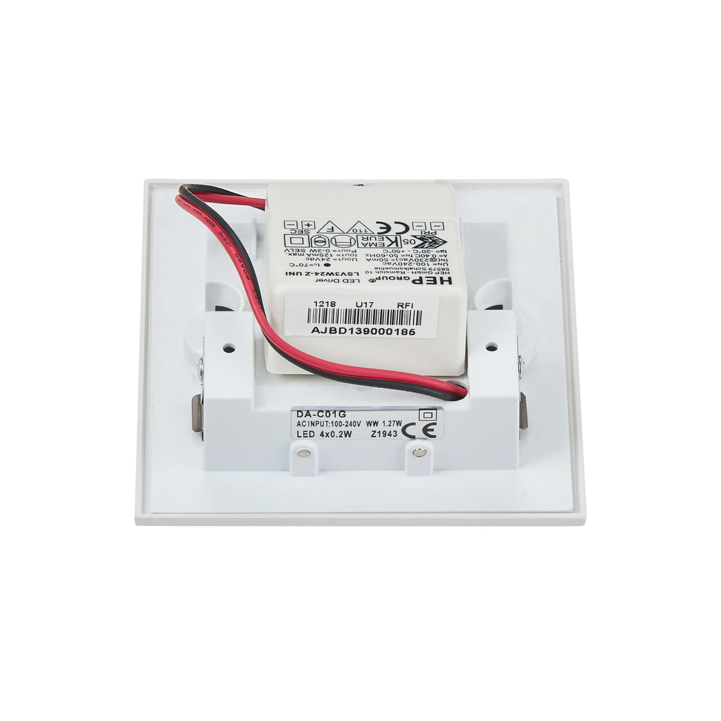 LED vegginnbyggingslampe Mobala hvit aluminium 3000K med lys