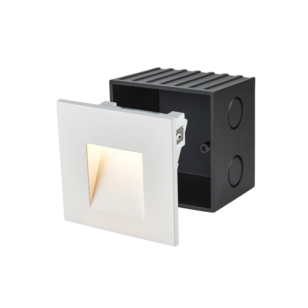 Installert LED vegginnbyggingslampe Mobala hvit aluminium 3000K i murverk