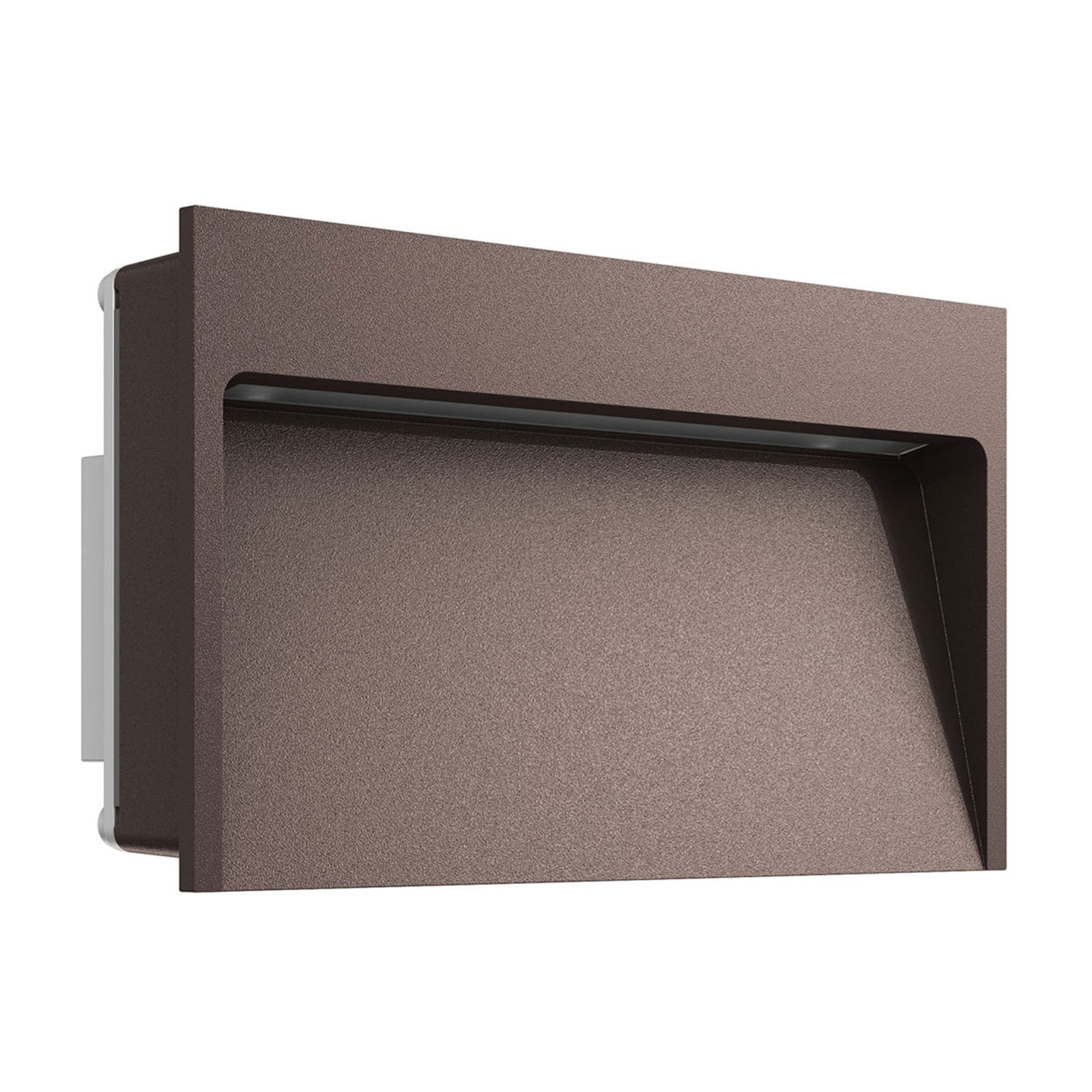 LED vegginnbyggingslampe My Way brun 20 cm IP65 for utebruk