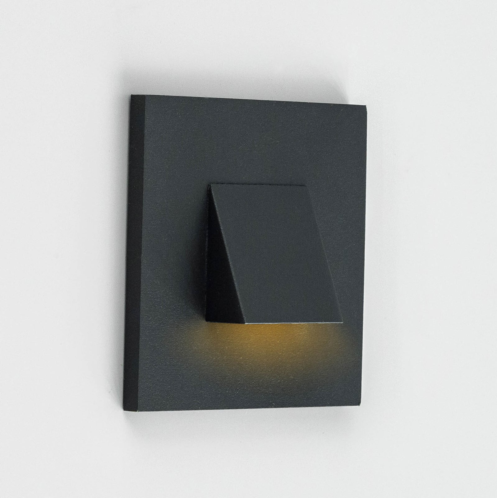 LED vegginnbyggingslampe nedlys antrasitt IP44 7,6 cm forfra