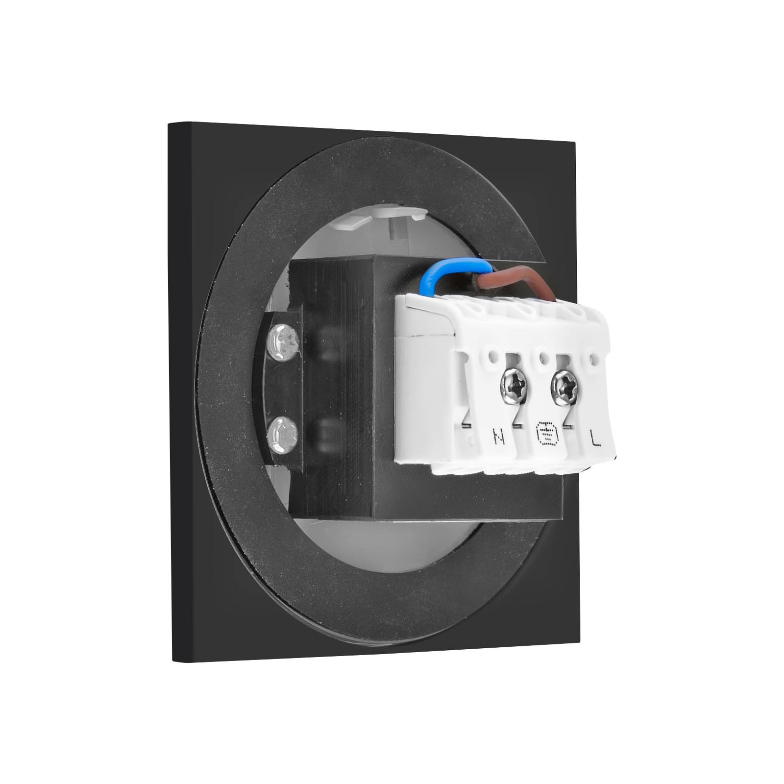 Bakside av LED vegginnbyggingslampe nedlys antrasitt IP44 7,6 cm