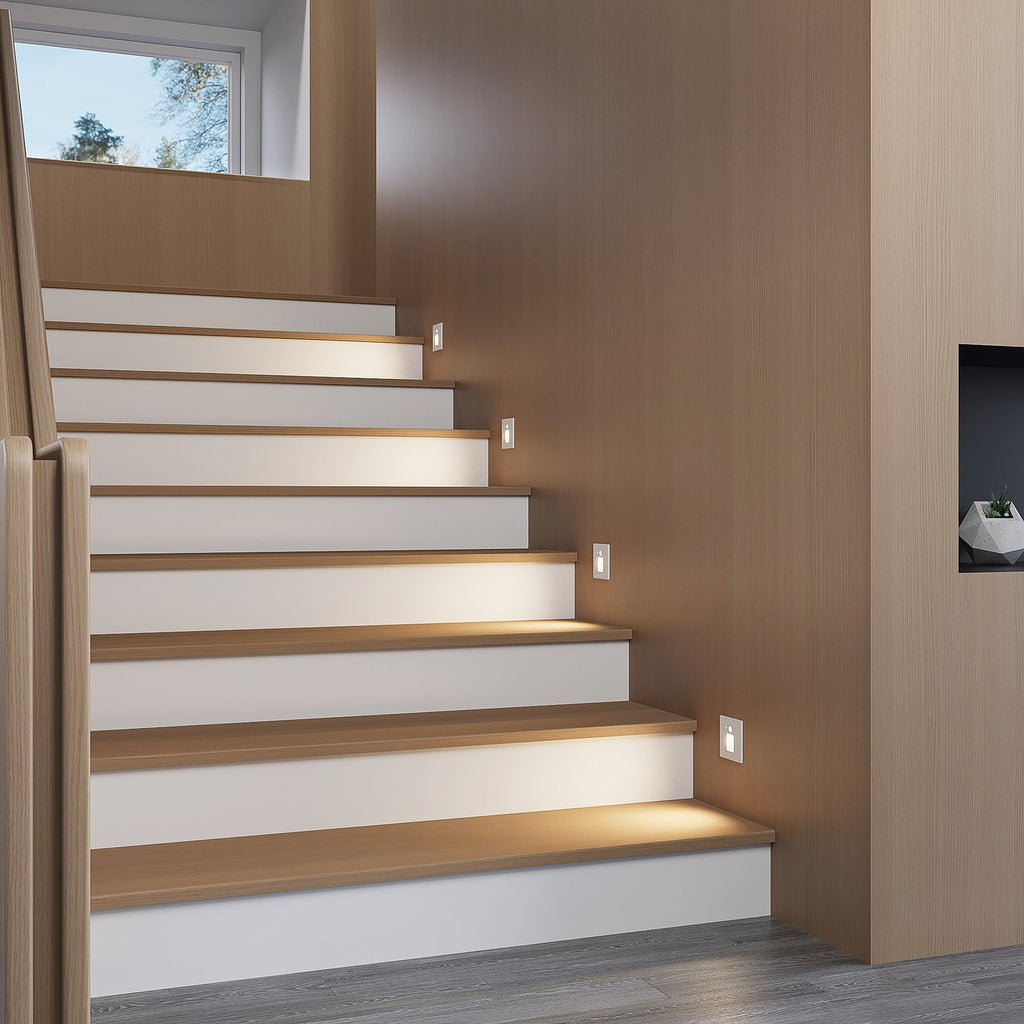 LED vegginnbyggingslampe Neru med bevegelsessensor hvit bakside