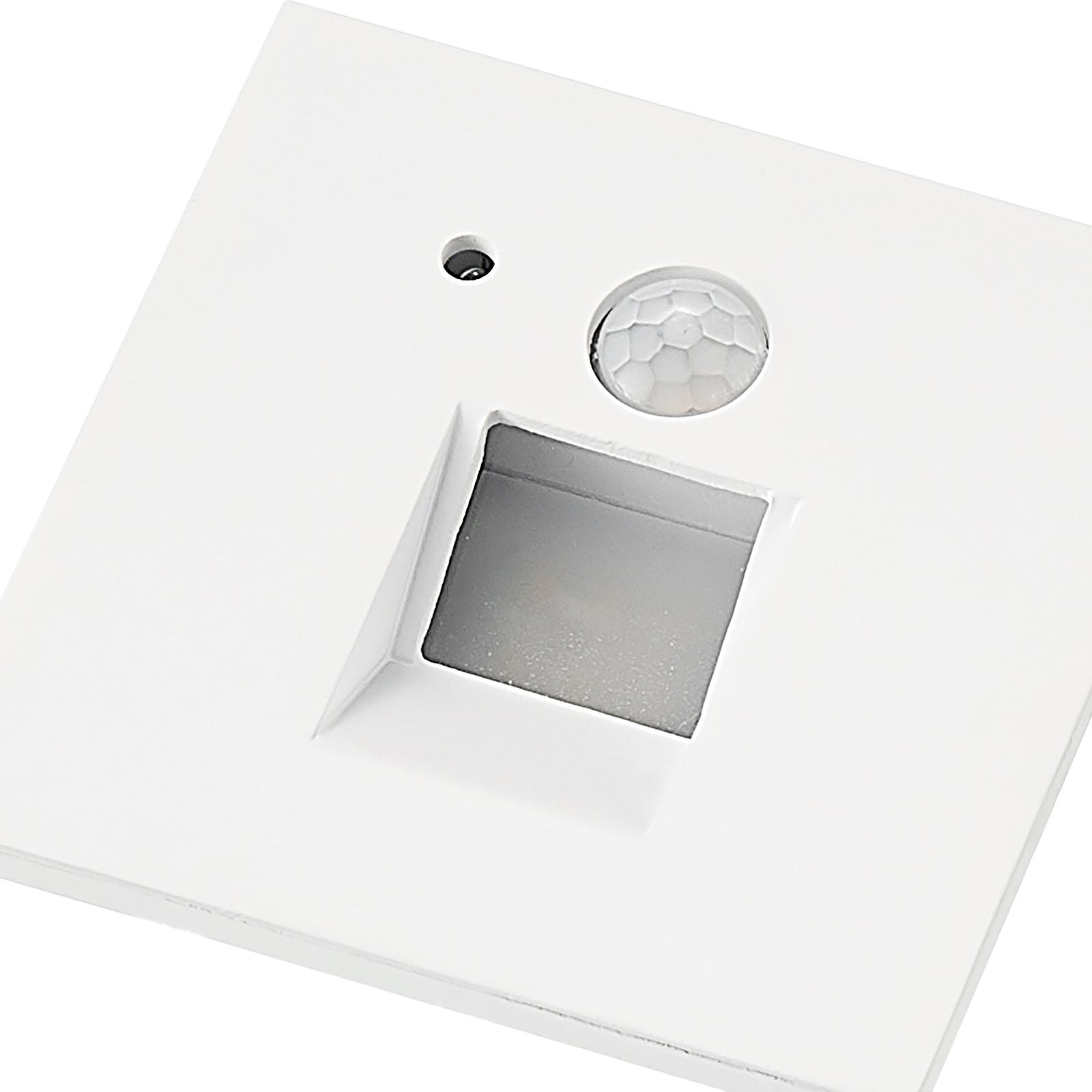 LED vegginnbyggingslampe Neru med bevegelsessensor hvit sideprofil