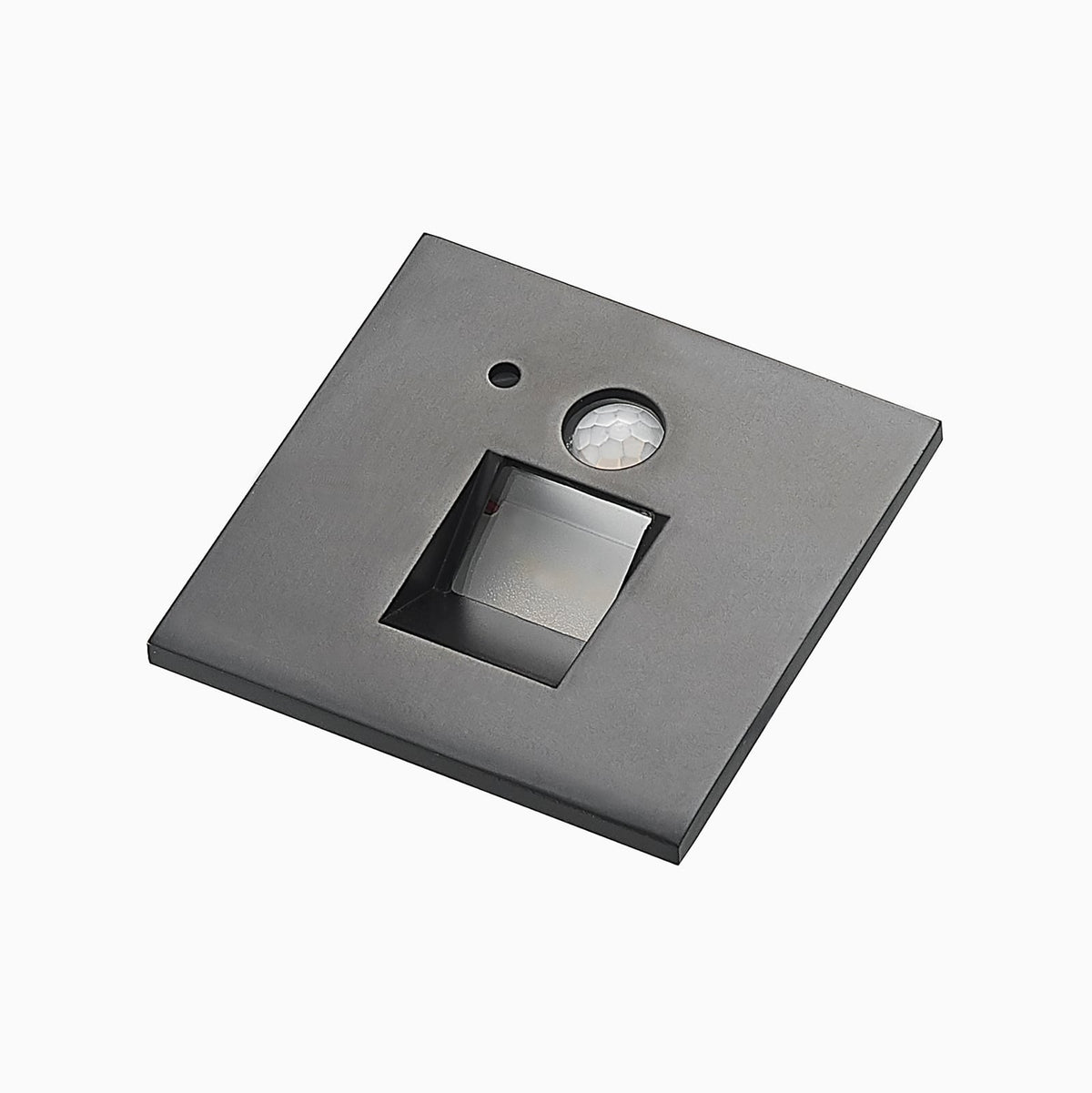 LED vegginnbyggingslampe Neru med bevegelsessensor svart montert i vegg