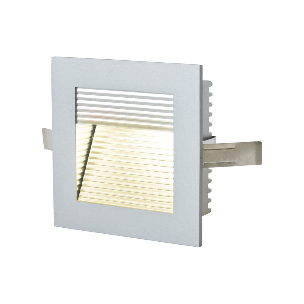 LED vegginnbyggingslampe P2140 kvadratisk aluminium 9 cm forfra