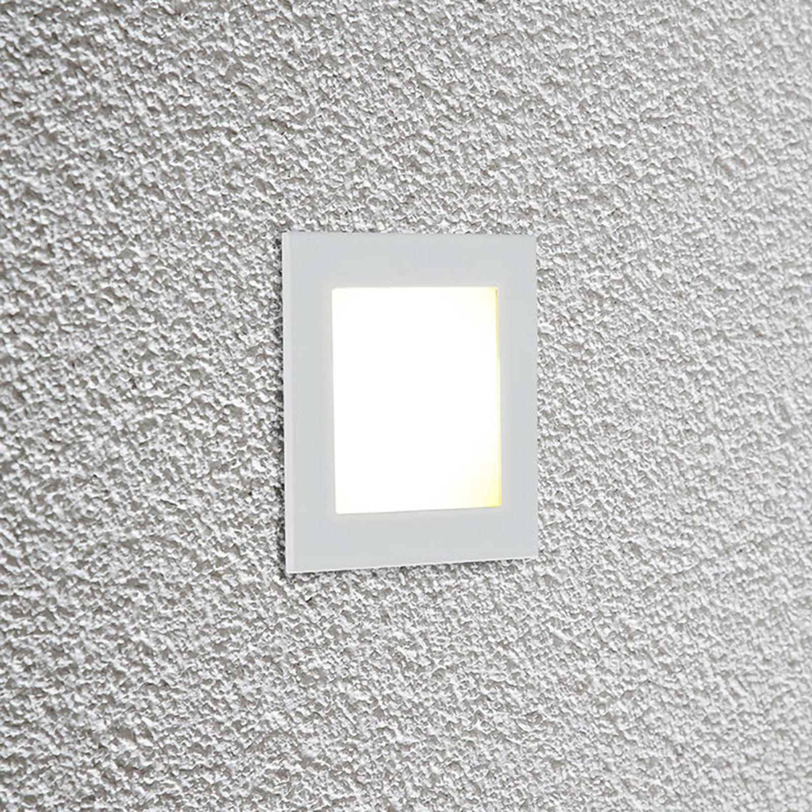 LED vegginnbyggingslampe P2180 aluminium hvit 9x9 cm bakside