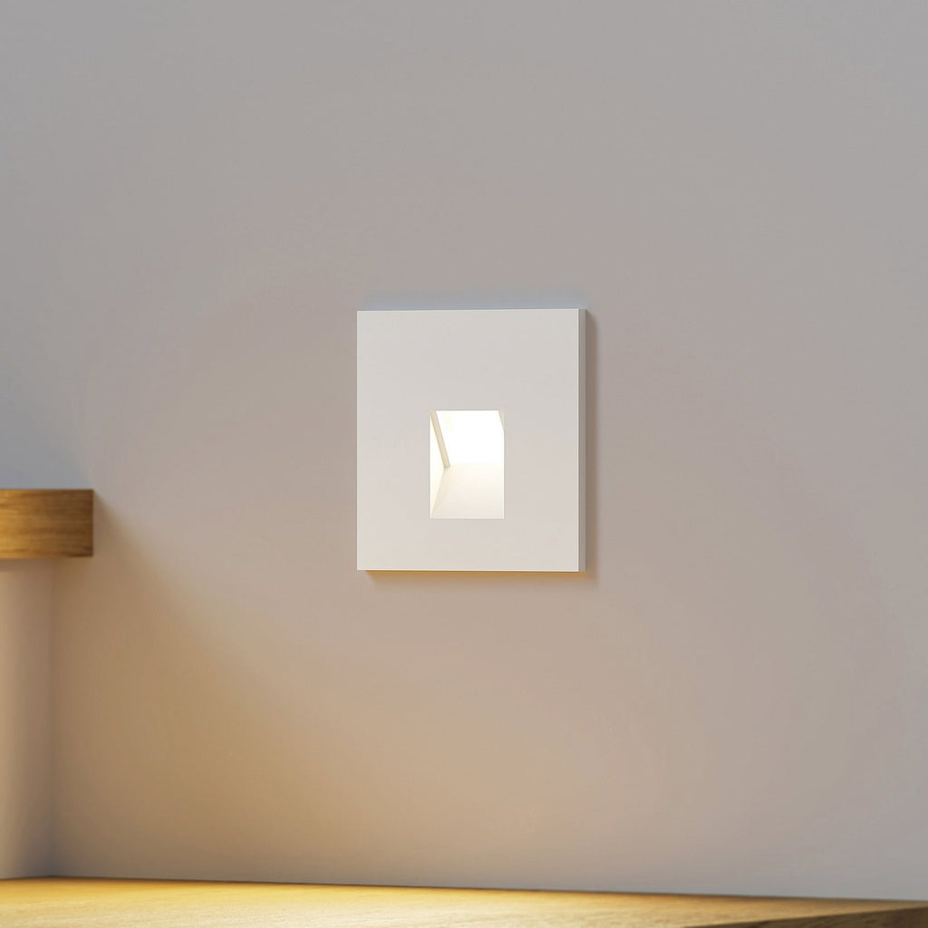 LED vegginnbyggingslampe Vexi hvit 7,5x7,5 cm dimbar CCT forfra