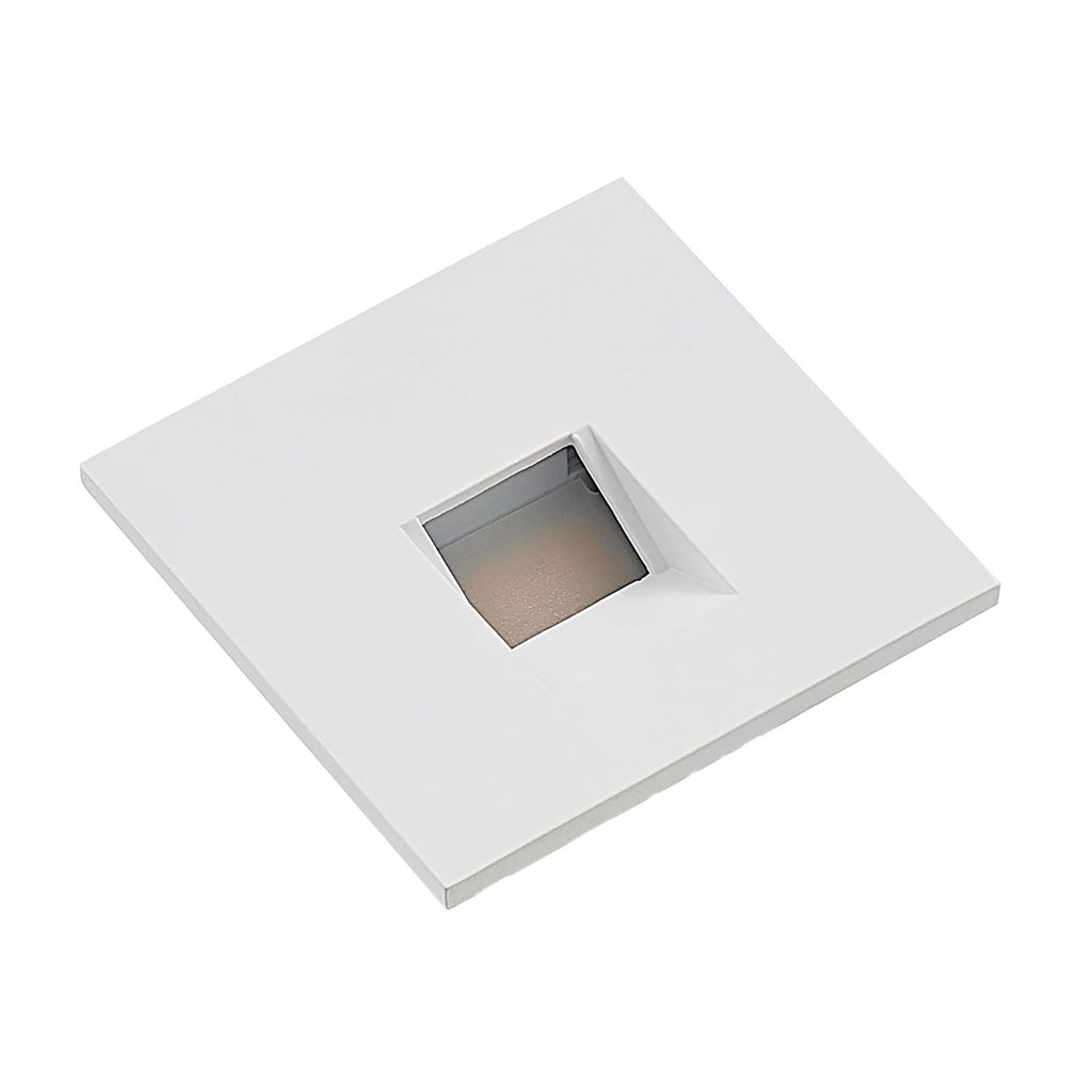 Nærbilde av LED vegginnbyggingslampe Vexi hvit 7,5x7,5 cm dimbar CCT