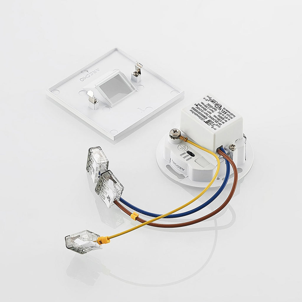 LED vegginnbyggingslampe Vexi hvit 7,5x7,5 cm dimbar CCT monteringsdetalj