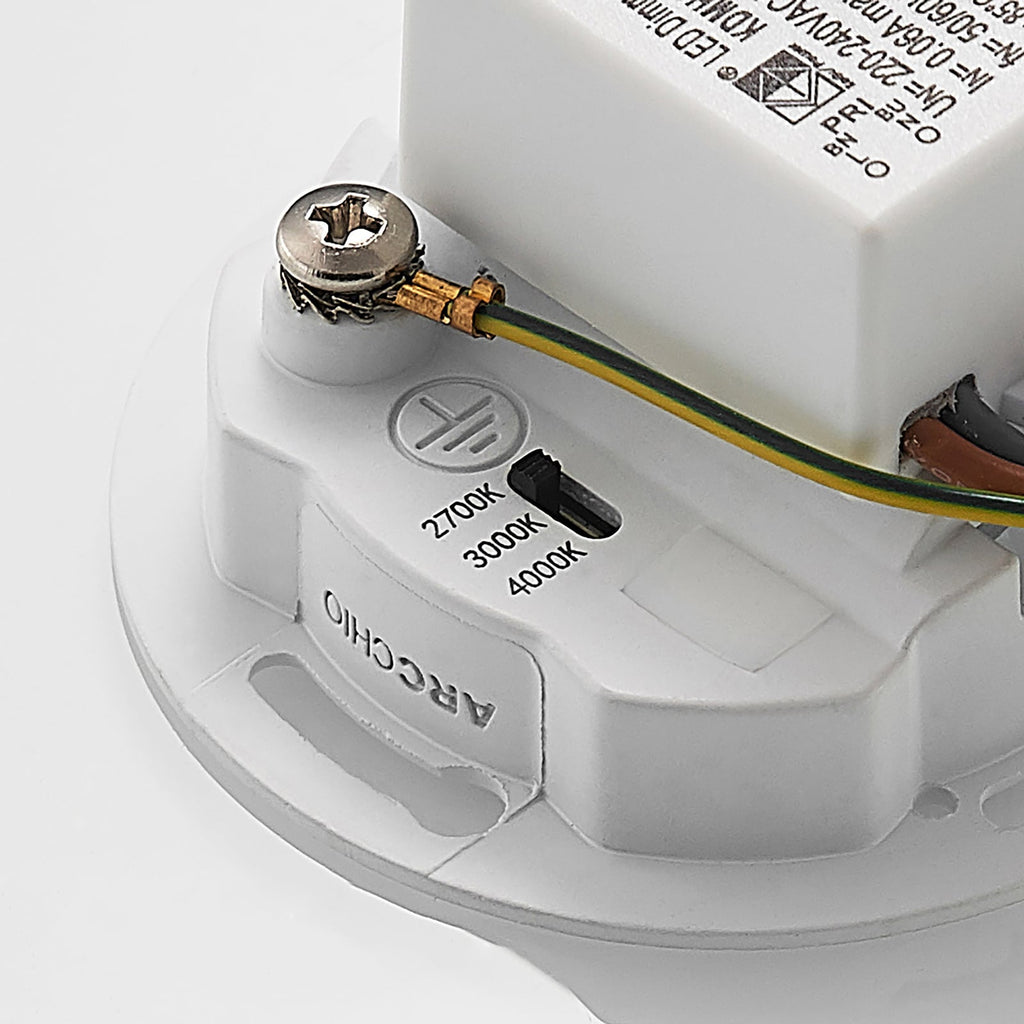 LED vegginnbyggingslampe Vexi hvit 7,5x7,5 cm dimbar CCT produktbilde