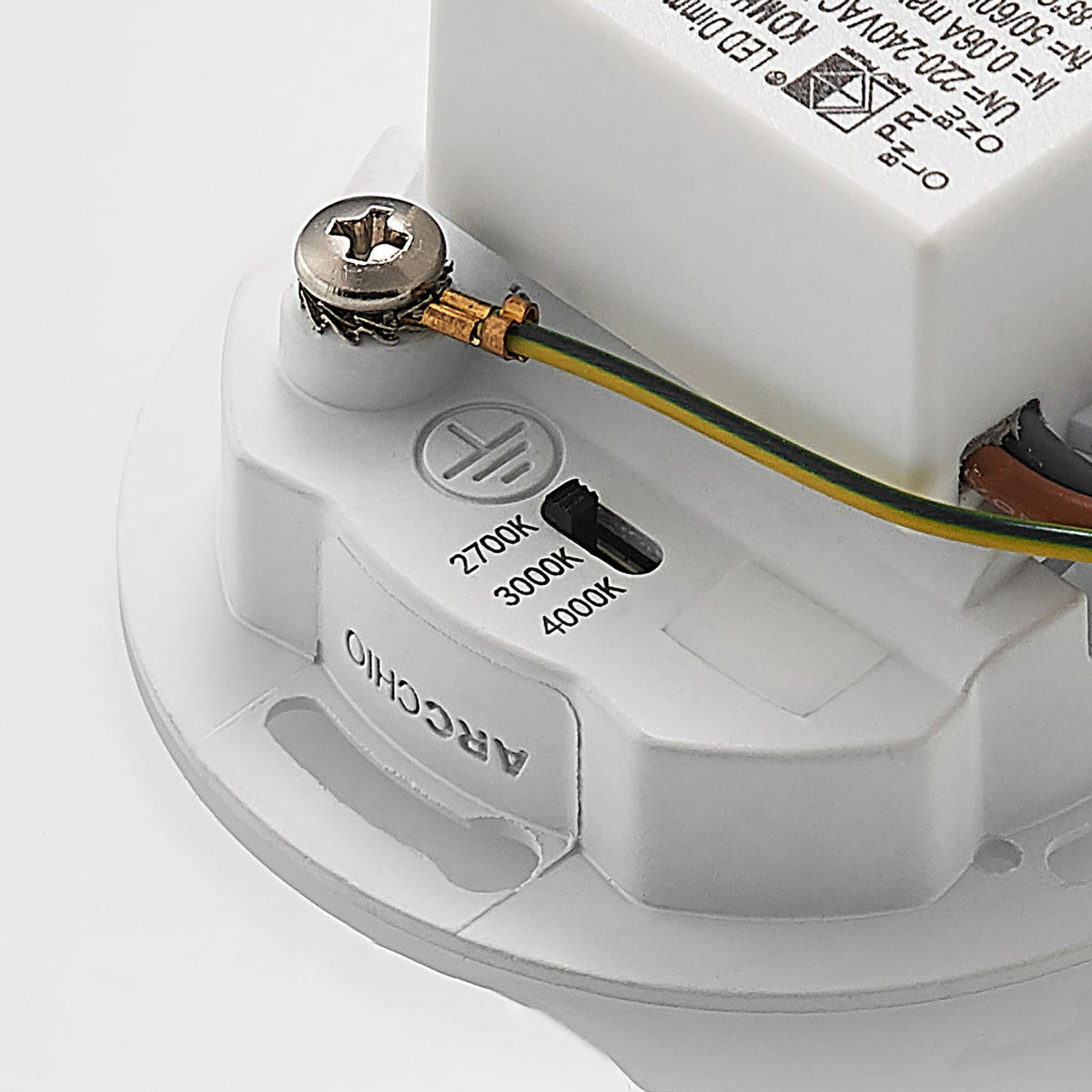 LED vegginnbyggingslampe Vexi hvit 7,5x7,5 cm dimbar CCT produktbilde